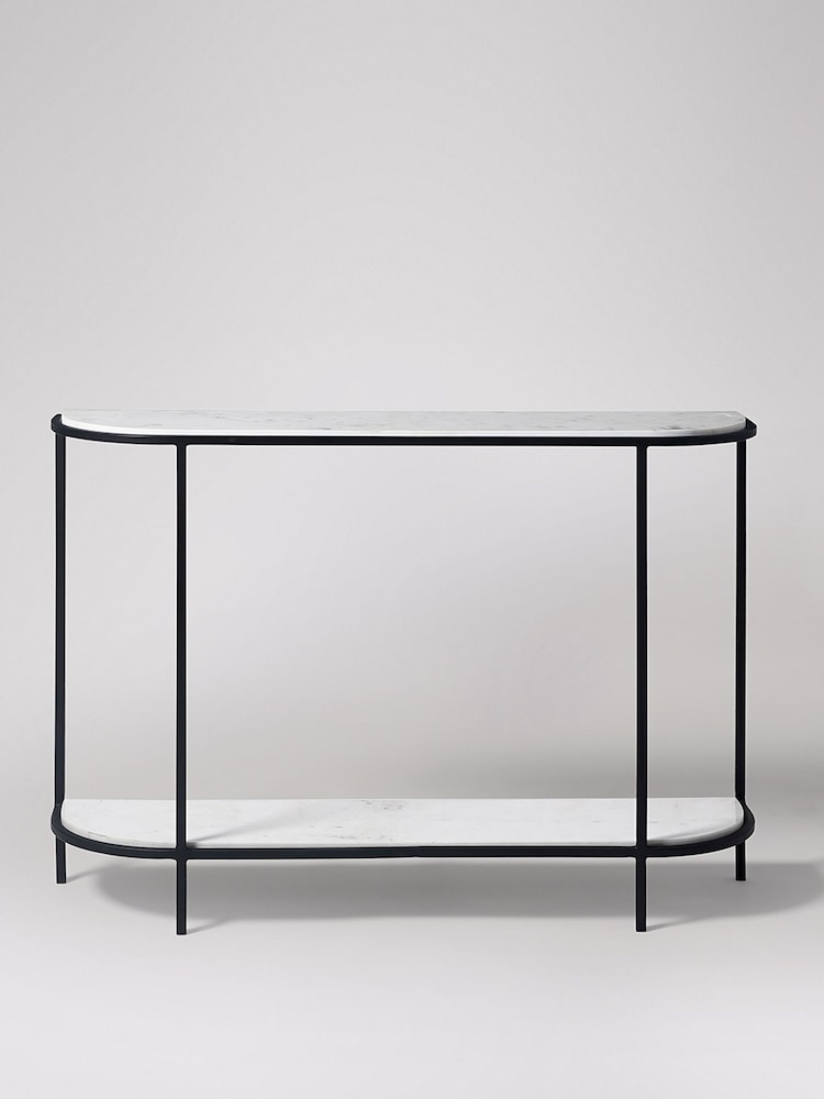 Swoon White Sienna Marble Console Table - Image 1 of 6 Swoon White Sienna Marble Console Table - Image 1 of 6