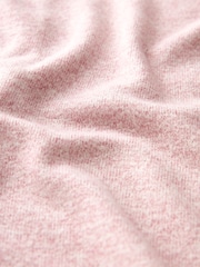 Blush Pink Cosy Lightweight Soft Touch Longline V-Neck Jumper Top - Image 6 of 6