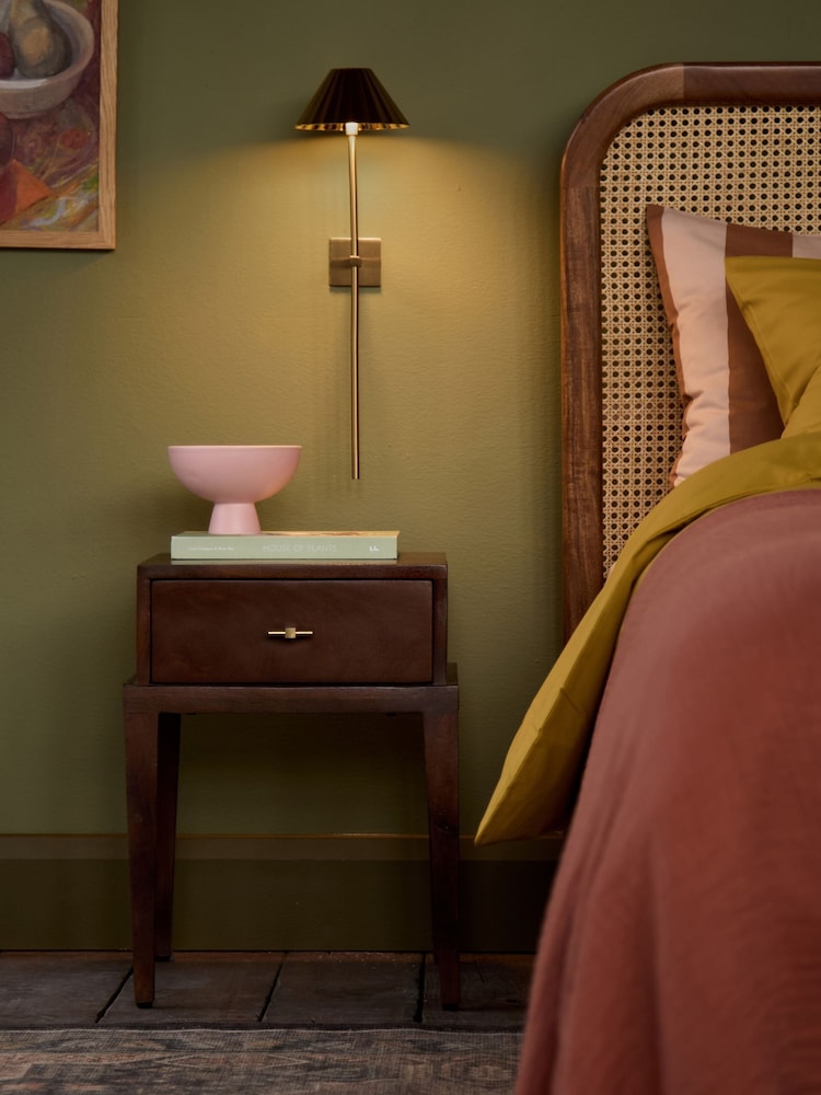 Swoon Dark Brown Verne Mango Wood 1 Drawer Bedside Table - Image 1 of 5