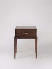Swoon Dark Brown Verne Mango Wood 1 Drawer Bedside Table - Image 2 of 5