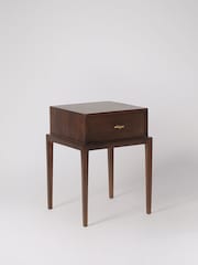 Swoon Dark Brown Verne Mango Wood 1 Drawer Bedside Table - Image 3 of 5