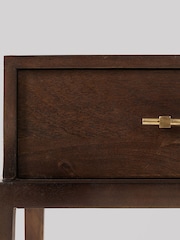 Swoon Dark Brown Verne Mango Wood 1 Drawer Bedside Table - Image 5 of 5
