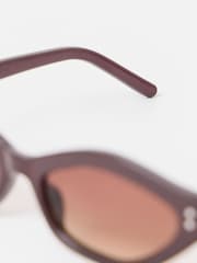 Oliver Bonas Brown Chocolate Brown Angled Sunglasses - Image 5 of 5