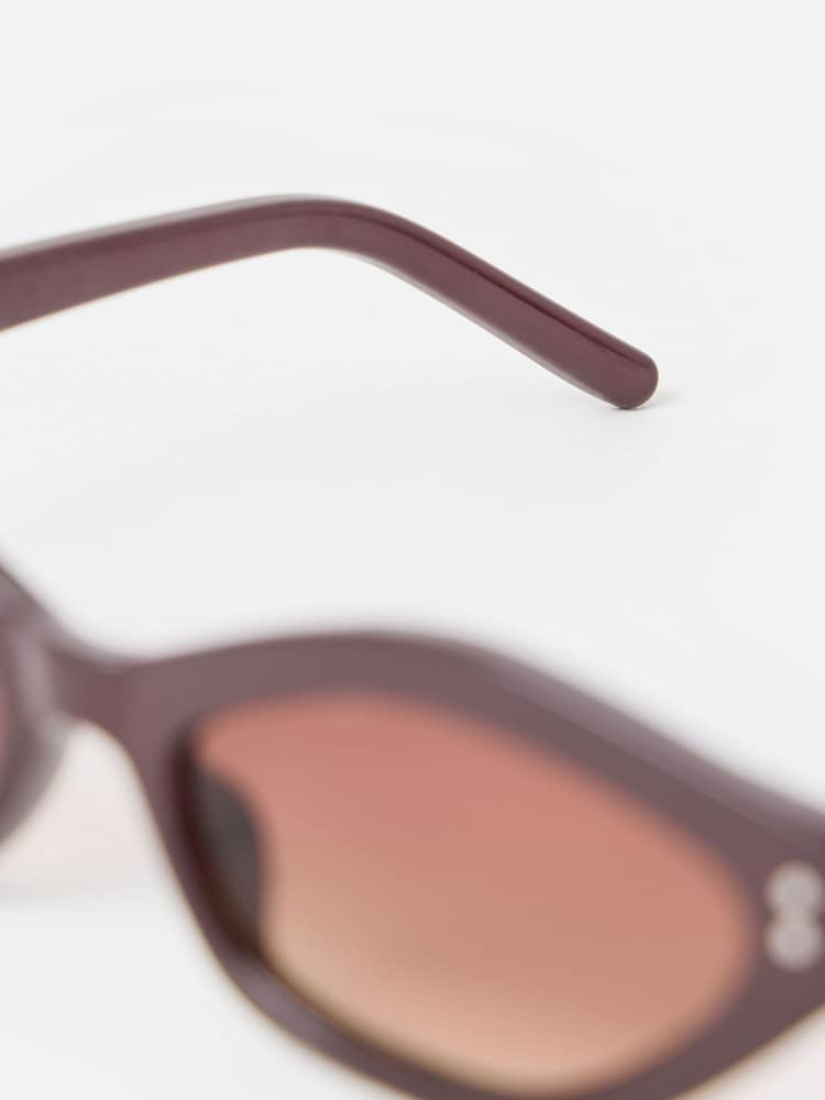 Oliver Bonas Brown Chocolate Brown Angled Sunglasses - Image 5 of 5
