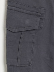 River Island Grey Chrome Boys 100% Cotton Hatch Cargo Trousers - Image 4 of 4