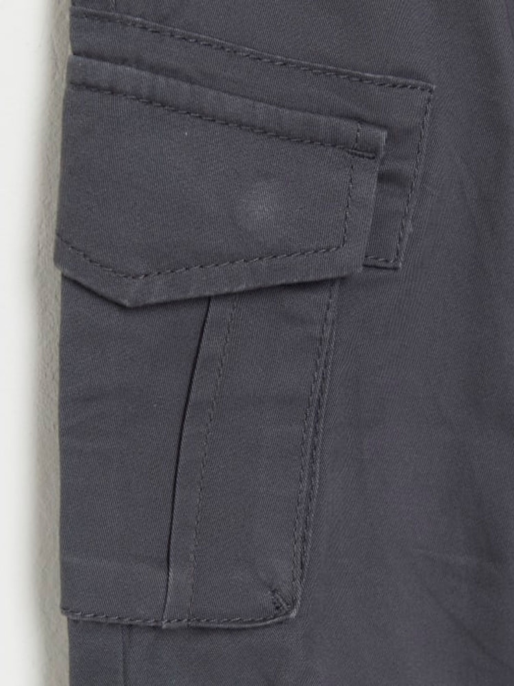 River Island Grey Chrome Boys 100% Cotton Hatch Cargo Trousers - Image 4 of 4