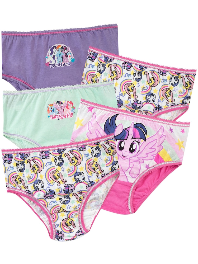 Character Grey Kids My Little Pony Multipack 100% Cotton Briefs 5 Packs - Image 1 of 5