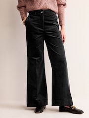 Boden Black Wide-Leg Corduroy Trousers - Image 1 of 5