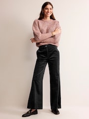 Boden Black Wide-Leg Corduroy Trousers - Image 3 of 5