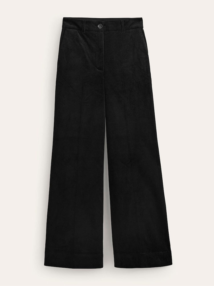 Boden Black Wide-Leg Corduroy Trousers - Image 5 of 5