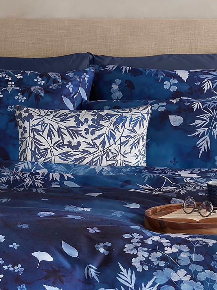 Clarissa Hulse Blue Cyanotype Cotton/Linen Blend Cushion - Image 1 of 3
