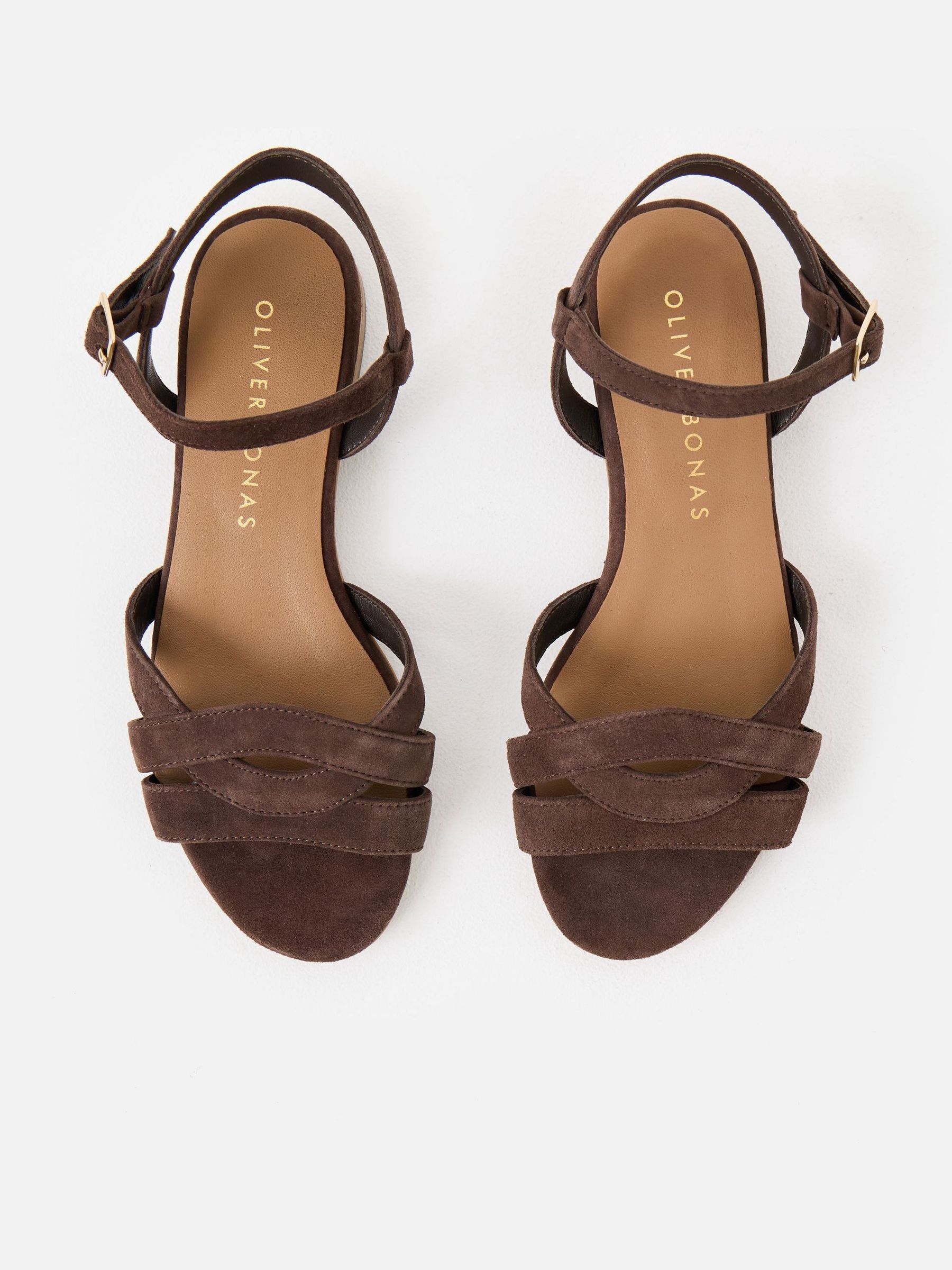 Buy Oliver Bonas Brown Chocolate Suede Leather Sandals from the