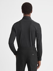 Reiss Black Voyager Regular Fit Travel Shirt - Image 5 of 7