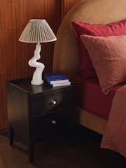 Swoon Black Newham Mango Wood 2 Drawer Bedside Table - Image 1 of 8