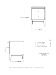 Swoon Black Newham Mango Wood 2 Drawer Bedside Table - Image 4 of 8
