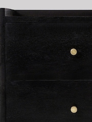 Swoon Black Newham Mango Wood 2 Drawer Bedside Table - Image 5 of 8