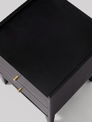 Swoon Black Newham Mango Wood 2 Drawer Bedside Table - Image 6 of 8