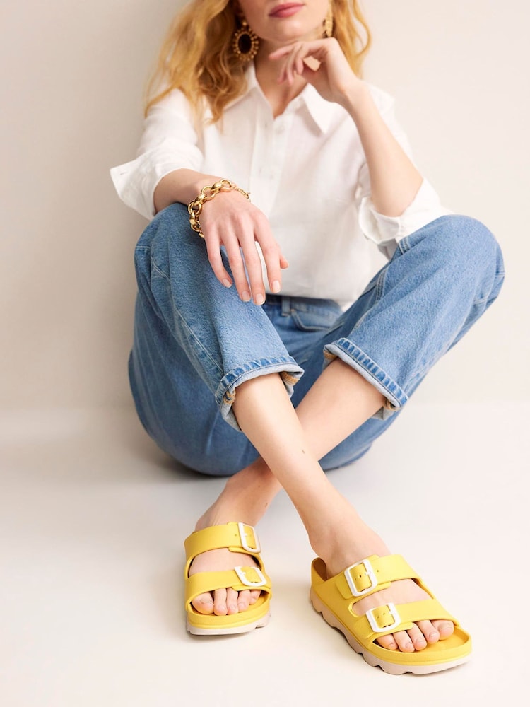 Boden Yellow Lyla Double Buckle Slides - Image 1 of 4
