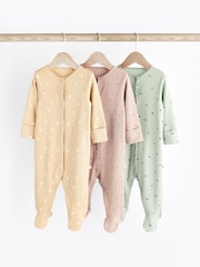 Multi Baby Cotton Sleepsuits 3 Pack (0-2yrs) - Image 1 of 11