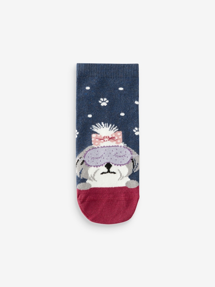 Grey/Purple Dog Spa Trainer Socks 4 Pack - Image 2 of 5 Grey/Purple Dog Spa Trainer Socks 4 Pack - Image 2 of 5
