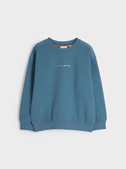 Paul Smith Junior Boys Mid Blue Panel Crew Neck Sweatshirt - Image 5 of 8