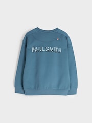 Paul Smith Junior Boys Mid Blue Panel Crew Neck Sweatshirt - Image 6 of 8