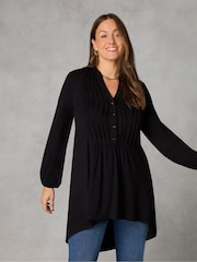 Live Unlimited Black Curve Petite Pintuck Yoke Jersey Tunic - Image 1 of 4