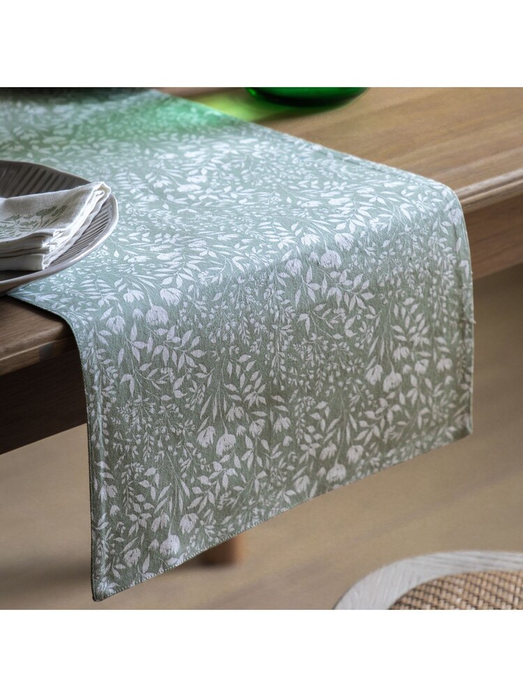 Gallery Home Sage Green Floral Botanical Table Runner 36x250cm - Image 1 of 9