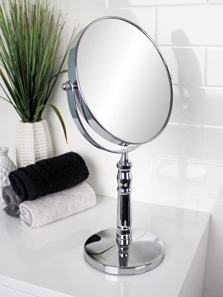 Showerdrape Chrome Vanity Mirror Round 5x Magnification Reversable Rho - Image 1 of 2