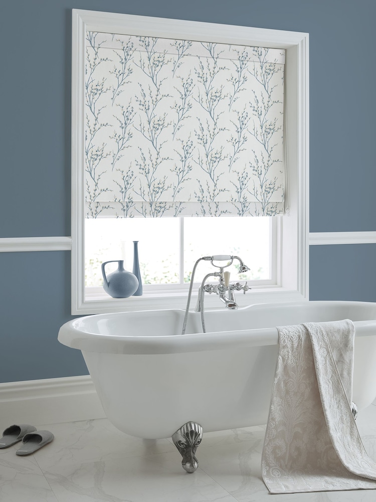 Laura Ashley Blue Pussy Willow Seaspray Made to Measure Roman Blind - Image 1 of 6