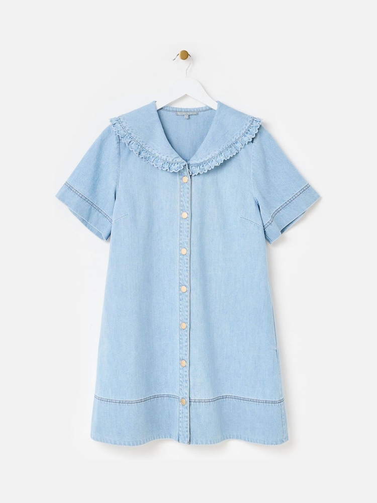 denim collar mini dress Denim Love Medium Wash Mini Dress | Trendy Women's Dress