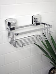 Showerdrape Chrome Suction Wall Mounted Bottle Basket Pushloc - Image 1 of 5