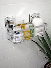 Showerdrape Chrome Suction Wall Mounted Bottle Basket Pushloc - Image 2 of 5