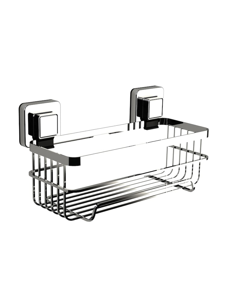 Showerdrape Chrome Suction Wall Mounted Bottle Basket Pushloc - Image 3 of 5