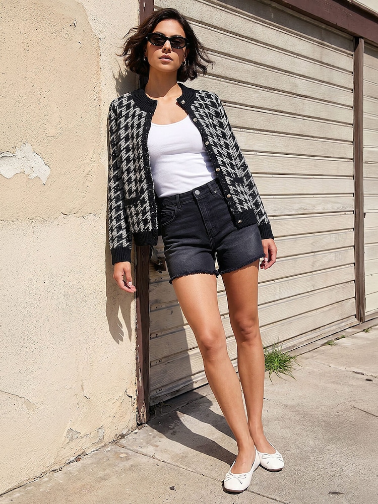 Roman Black Houndstooth Cardigan - Image 2 of 5