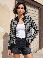 Roman Black Houndstooth Cardigan - Image 3 of 5