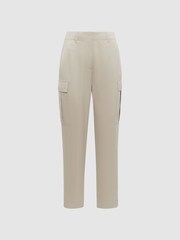 Reiss Stone Becca Petite Tapered Combat Trousers - Image 2 of 6