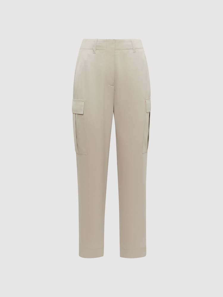 Reiss Stone Becca Petite Tapered Combat Trousers - Image 2 of 6