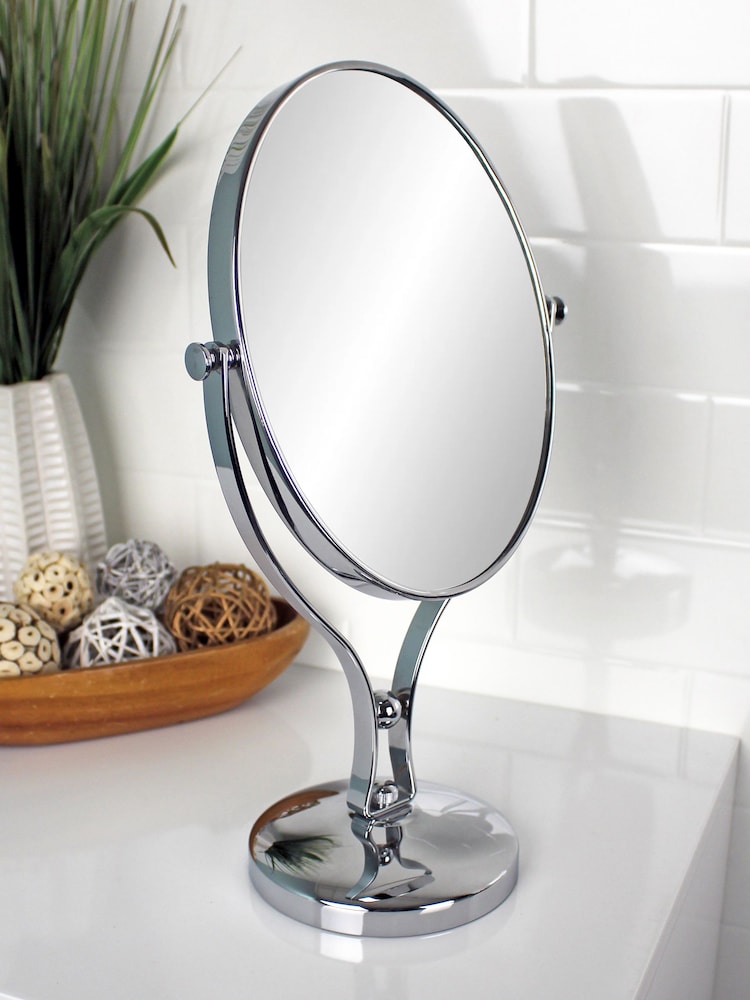 Showerdrape Chrome Vanity Mirror Oval 5x Magnification Reversableb Triton - Image 1 of 2