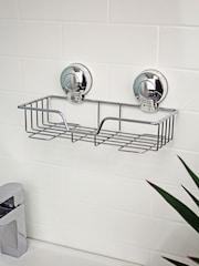 Showerdrape Chrome Suction Rectangular Basket Wall Mounted Suctionloc - Image 1 of 4