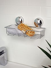 Showerdrape Chrome Suction Rectangular Basket Wall Mounted Suctionloc - Image 2 of 4