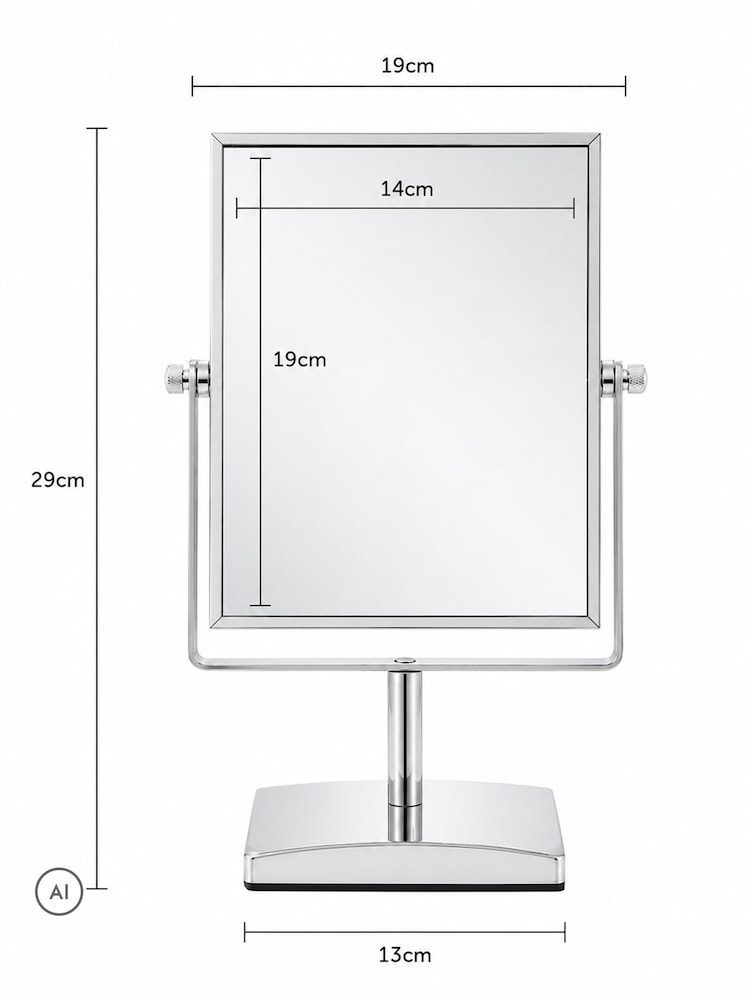 Prostokątne lusterko do makijażu Showerdrape Teris powiększające 3x - Obraz 4 z 4 Prostokątne lusterko do makijażu Showerdrape Teris powiększające 3x - Obraz 4 z 4