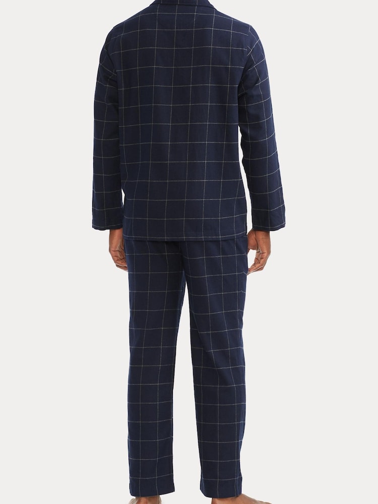 Polo Ralph Lauren Blue Plaid Flannel Pyjama Set - Image 2 of 8