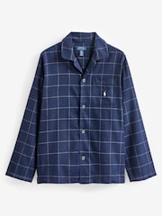 Polo Ralph Lauren Blue Plaid Flannel Pyjama Set - Image 7 of 8