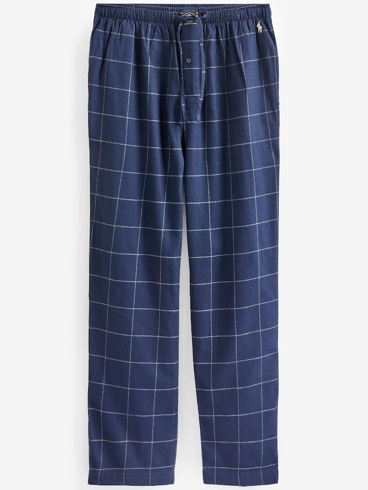 Polo Ralph Lauren Blue Plaid Flannel Pyjama Set - Image 8 of 8