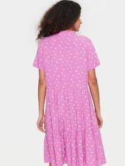 Saint Tropez Pink Eda Knee Length Short Sleeve Dress - Image 2 of 6