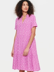 Saint Tropez Pink Eda Knee Length Short Sleeve Dress - Image 3 of 6