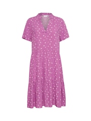 Saint Tropez Pink Eda Knee Length Short Sleeve Dress - Image 5 of 6