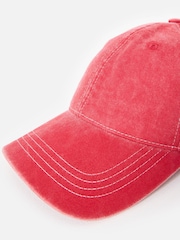 Oliver Bonas Red Washed Red Denim Bow Cap Hat - Image 4 of 5