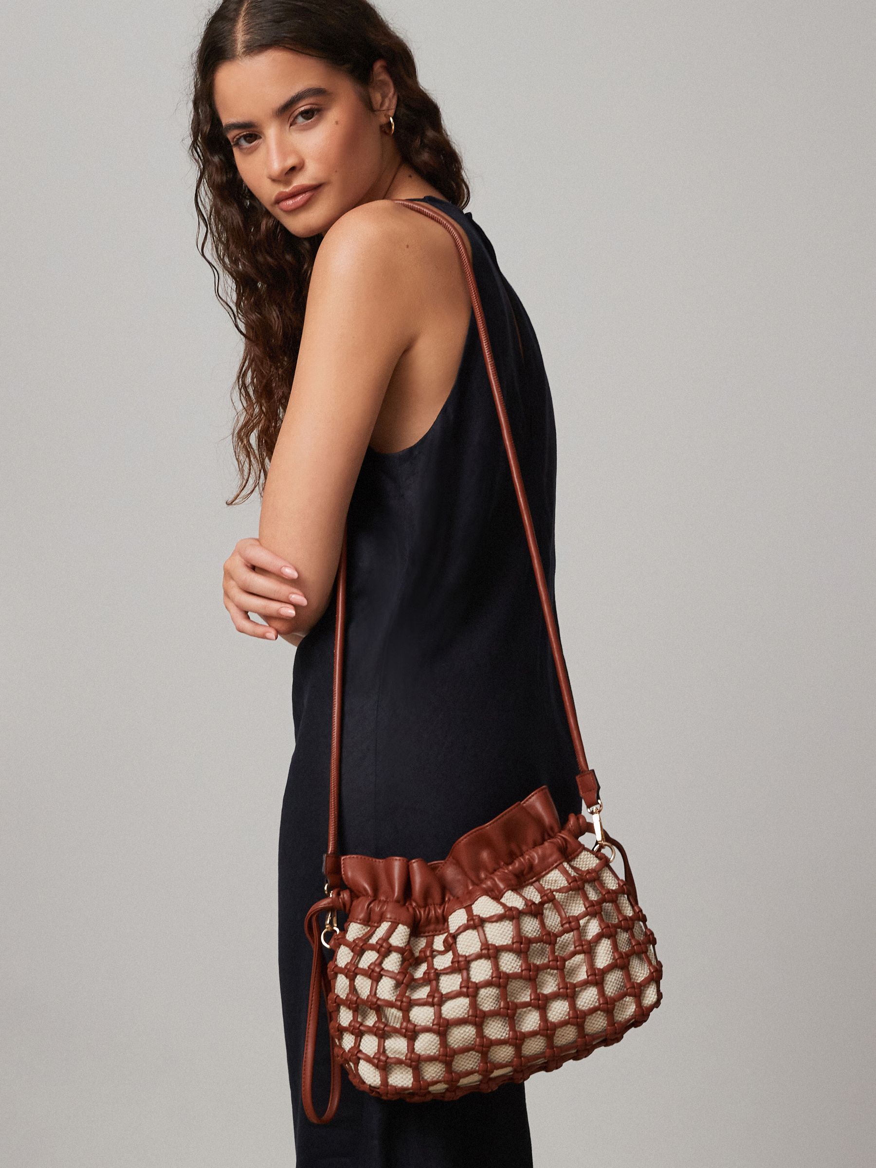 Buy Tan Brown Knot Detail Clutch Bag from Next Luxembourg